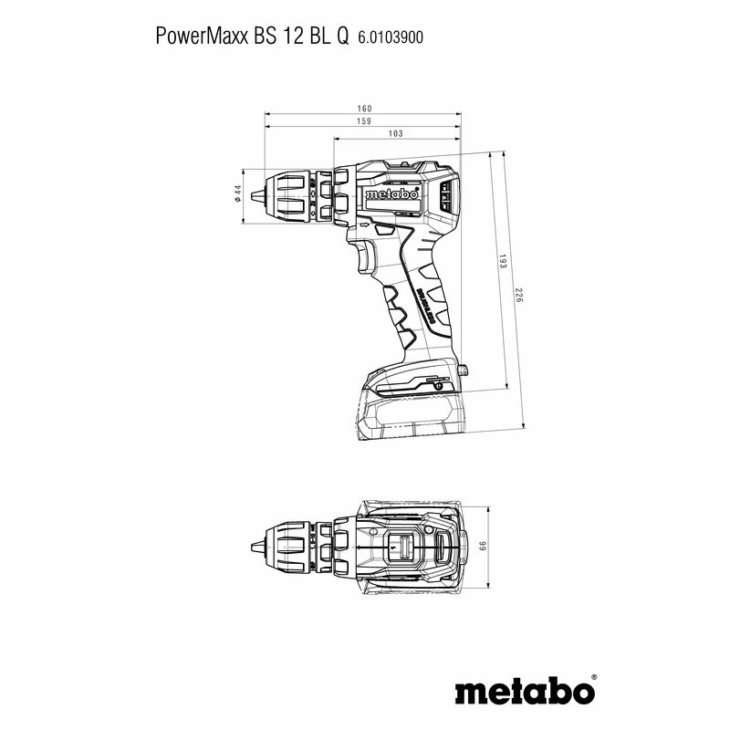 Metabo - Akumulatorska bušilica/odvrtač PowerMaxx BS 12 BL Q - 601039500